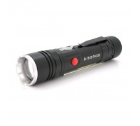 Ліхтарик Bailong BL-26+COB, Zoom, 3 режими, алюміній, компас, акум 18650, USB кабель, магніт, СЗУ