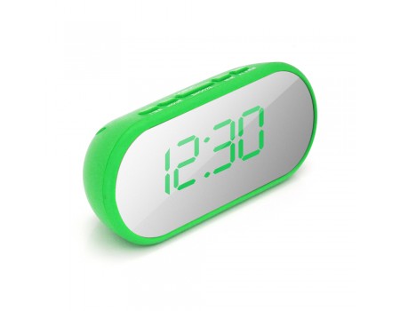 Електронний годинник VST-712Y Дзеркальний дисплей, будильник, живлення від кабелю USB, Green