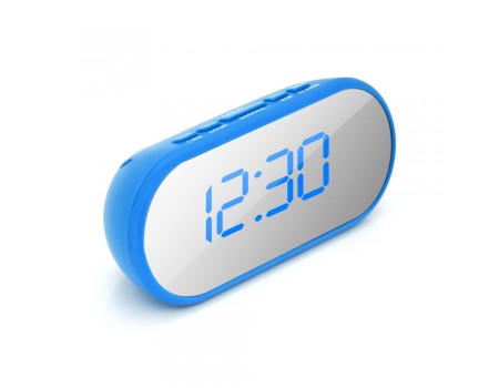 Електронний годинник VST-712Y Дзеркальний дисплей, будильник, живлення від кабелю USB, Blue