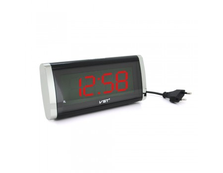 Електронний годинник VST-730, будильник, живлення від кабелю 220V, Red Light