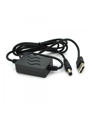 Кабель для роутера 5.5/2.5mm(M)=> USB2.0 (Out:12V 1А), 1м, Black, OEM