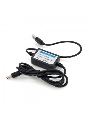 Кабель для роутера 5.5/2.5mm(M)=> USB2.0 (Out:12V), 1м, Black, OEM0