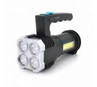 Ліхтар пошуковий Portable Lamp YT-81043, 4LED T6+COB, 5W, 3+1 режим, 1200mah, Black, IP40, USB кабель, 140х70х90мм