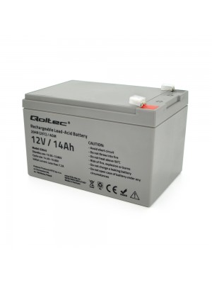 Акумуляторна батарея AGM Qoltec QLT1214B, Gray Case, 12V 14.0Ah ( 151 x 98 x 95 (101) ) 