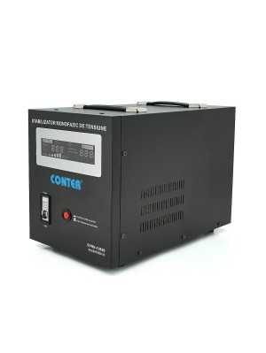 Стабилизатор напряжения релейный Conter SVRH-10000VA/7000W однофазный, напольного монтажа, LED дисплей, DC150-270V, AC230±8%, 2*Shuko, Q4