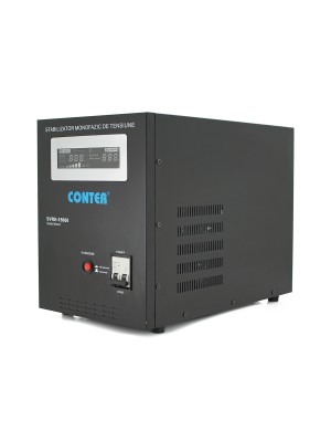 Стабилизатор напряжения релейный Conter SVRH-15000VA/10500W однофазный, напольного монтажа, LED дисплей, DC150-270V, AC230±8%, 2*Shuko, Q1