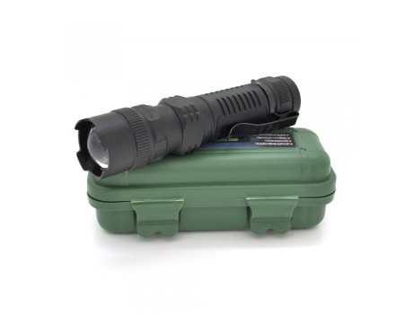 Ліхтарик ручний POWERMASTER MX-511, 1LED CREE , 3W, 3 режими, ZOOM, вбудований аккум, Black, IP40, 126х24х24мм, USB