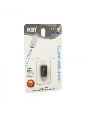 Переходник KIN KY-195 Type-C(M) => Jack 3.5mm(F), Black, OEM