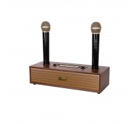 Колонка Kisonli G102 Bluetooth 5.3,Two microphone, 2х8W, 1800mAh, USB/TF/BT/AUX, DC: 5V, BOX, Wooden, Q8