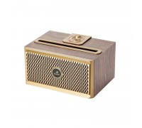 Колонка Kisonli G1 Bluetooth 5.0, 2х10W, 1500mAh, USB/TF/BT/FM/AUX, DC: 5V, Dark wood, BOX, Q24