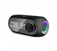 Колонка Kisonli LP-2S Bluetooth 5.0, 1х5W, 1200mAh, USB/TF/BT/FM/AUX/LCD/Clock, DC: 5V, Black, BOX, Q60