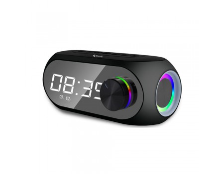 Колонка Kisonli LP-2S Bluetooth 5.0, 1х5W, 1200mAh, USB/TF/BT/FM/AUX/LCD/Clock, DC: 5V, Black, BOX, Q60