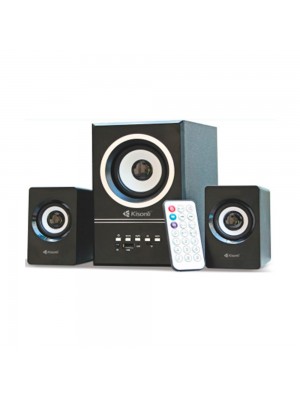 Колонки Kisonli U-2700BT, 5W+2x3W, USB/TF/BT/FM/AUX, с сабвуфером, DC: 5V, Black, BOX, Q16