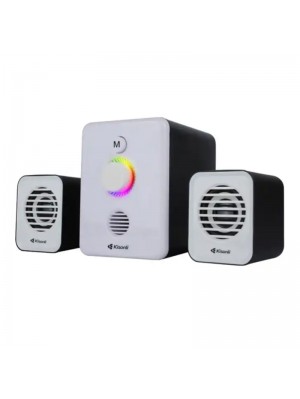 Колонки Kisonli U-3000BT, 5W+2x3W, USB/TF/BT/FM/AUX, с сабвуфером, DC: 5V, White, BOX, Q40