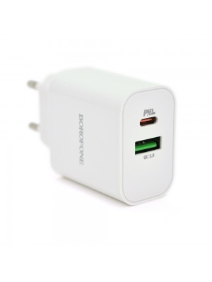 СЗУ BOROFONE BA55A PD20W Type-C+USB, 3A, White