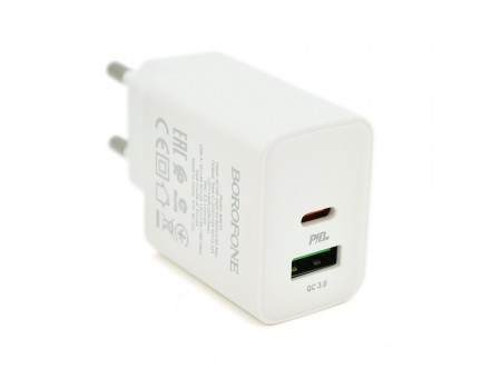 СЗУ BOROFONE BA67A PD20W Type-C+USB, 3A, White