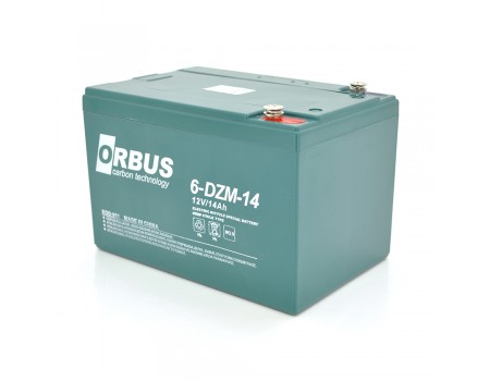 Тягова акумуляторна батарея AGM ORBUS 6-DZM-14, 12V 14Ah  M5 (151х98х101 мм)  Green