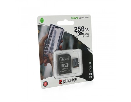 Карта памяти Kingston Canvas microSDHC Class 10 A1 UHS-I, 256GB