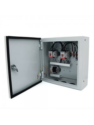 Блок АВР AKSA для генераторів із внутрішнім контролером, під конфігурацію мережі 3/3, 3/1,1/1, контактори 40A/40A, max 18.5кВт