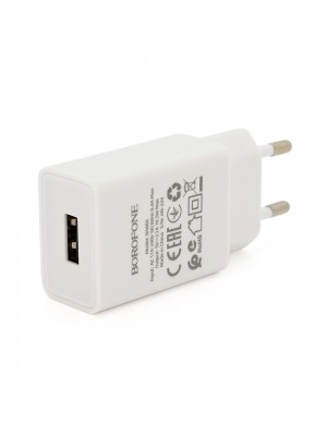 СЗУ BOROFONE BA68A 110-240V, 1xUSB, 5V/2,1A, White-box