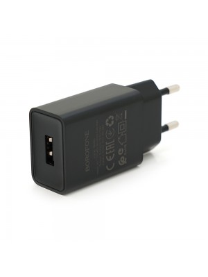 СЗУ BOROFONE BA68A 110-240V, 1xUSB, 5V/2,1A, Black-box