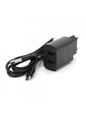 Набор BOROFONE BA53A СЗУ 1xUSB+ кабель Micro, 2.1A, 1м, Black-box