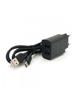 Набор BOROFONE BA53A СЗУ 1xUSB+ кабель Type-C, 2.1A, 1м, Black-box