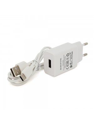 Набор BOROFONE BA68A СЗУ 1xUSB+ кабель Type-C, 2.1A, 1м, White-box