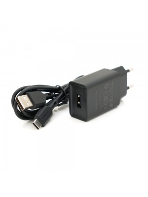 Набор BOROFONE BA68A СЗУ 1xUSB+ кабель Type-C, 2.1A, 1м, Black, Blister-box