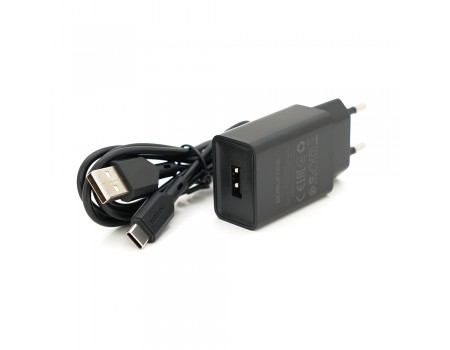 Набор BOROFONE BA68A СЗУ 1xUSB+ кабель Type-C, 2.1A, 1м, Black, Blister-box