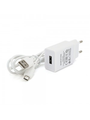 Набор BOROFONE BA68A СЗУ 1xUSB+ кабель Micro, 2.1A, 1м, White, Blister-box