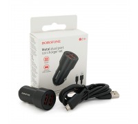 Набор BOROFONE BZ19A АЗУ 2xUSB+ кабель Micro, 2.4A, 1м, Black