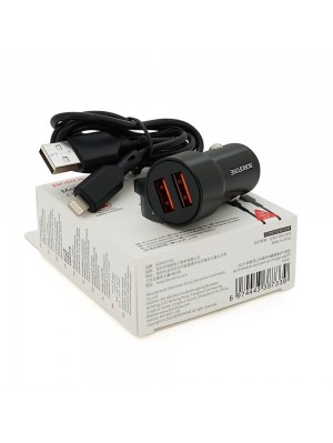 Набор BOROFONE BZ19A АЗУ 2xUSB+ кабель iPhone, 2.4A, 1м, Black, Box