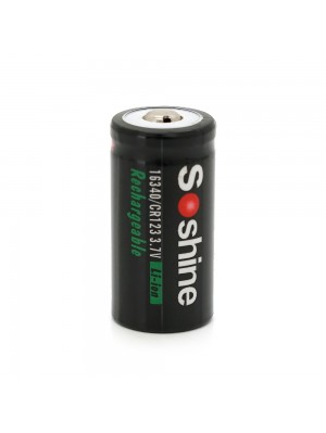 Аккумулятор Soshine 16340/CR123 Li-Ion, 700mAh, 1A, 4.2/3.7/2.5V, Button Top, Black