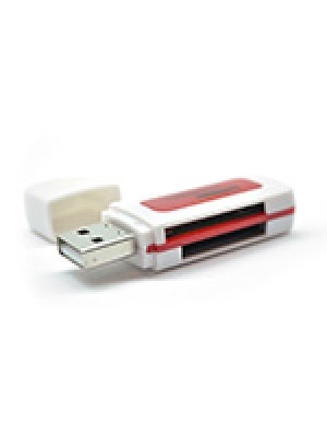 Кардрідер універсальний 4в1 MERLION CRD-5RD TF / Micro SD, USB2.0, RedOEM 