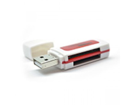 Кардрідер універсальний 4в1 MERLION CRD-5RD TF / Micro SD, USB2.0, RedOEM