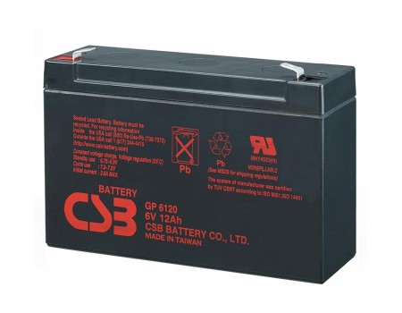 Акумуляторна батарея CSB GP6120, 6V 12Ah (150 x 50 x 95 (100)