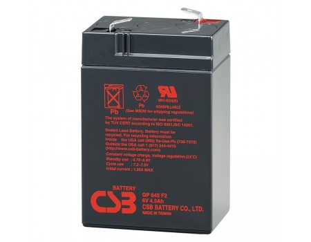 Акумуляторна батарея CSB GP645, 6V 4.5Ah