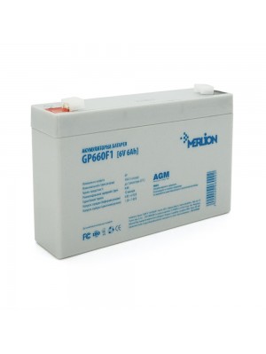 Акумуляторна батарея MERLION AGM GP660F1 6V 6Ah (150 x 35 x 90 (100)),  White 