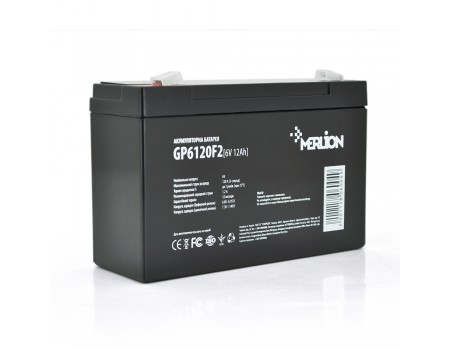 Акумуляторна батарея MERLION AGM GP6120F2 6 V 12Ah ( 150 x 50 x 95 (100) )