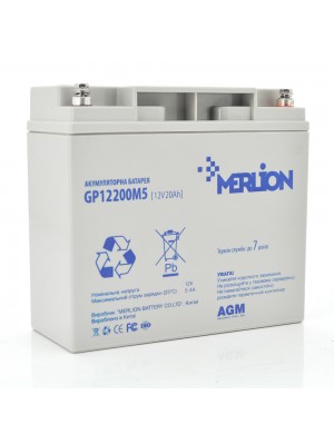 Акумуляторна батарея MERLION AGM GP12200M5 12 V 20 Ah ( 180 x 78 x 165 (168) )  