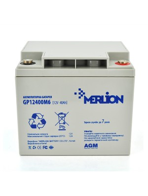 Акумуляторна батарея MERLION AGM GP12400M6 12 V 40 Ah ( 196 x 165 x 175  ) 