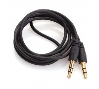 Кабель AUX Audio DC3.5 тато-тато 5.0м, GOLD Stereo Jack, (круглий) Black cable