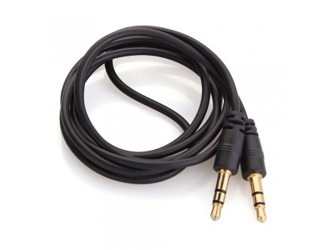 Кабель AUX Audio DC3.5 тато-тато 5.0м, GOLD Stereo Jack, (круглий) Black cable