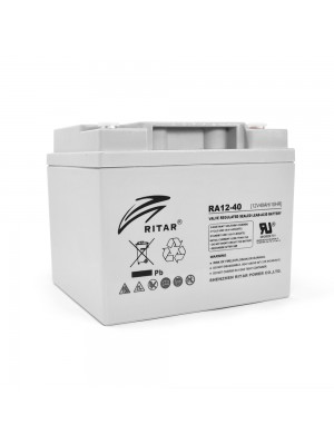 Акумуляторна батарея AGM RITAR RA12-40, Gray Case, 12V 40.0Ah ( 198 x166 x 169 ) 