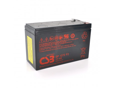 Акумуляторна батарея CSB GP1272F2, 12V 7,2Ah (28W) (151х65х100мм) 2.1кг