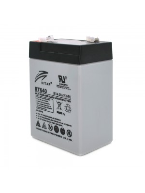 Акумуляторна батарея AGM RITAR RT640, Black Case, 6V 4Ah  ( 70х47х99 (107) ) 