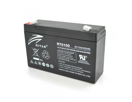 Акумуляторна батарея AGM RITAR RT6100, Black Case, 6V 10Ah  ( 150 х 50 х 93 (99) )