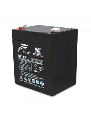 Акумуляторна батарея AGM RITAR RT1250B, Black Case, 12V 5.0Ah ( 90 х70 х 101 (107) )  