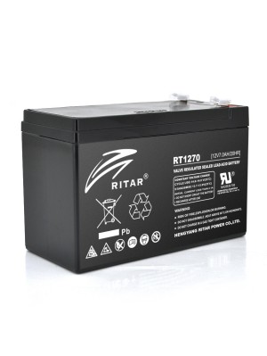 Акумуляторна батарея AGM RITAR RT1270B, Black Case, 12V 7.0Ah  ( 151 х 65 х 94 (100) ) 